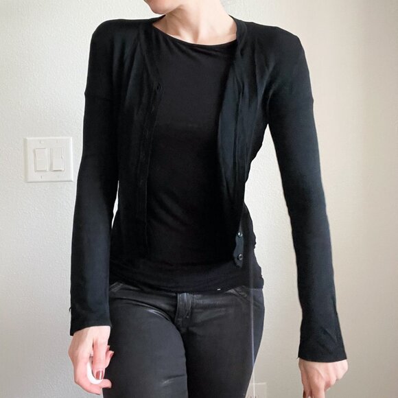Express Black V-Neck Button-Up Cardigan XS – Closet Staple Basic - Picture 1 of 8